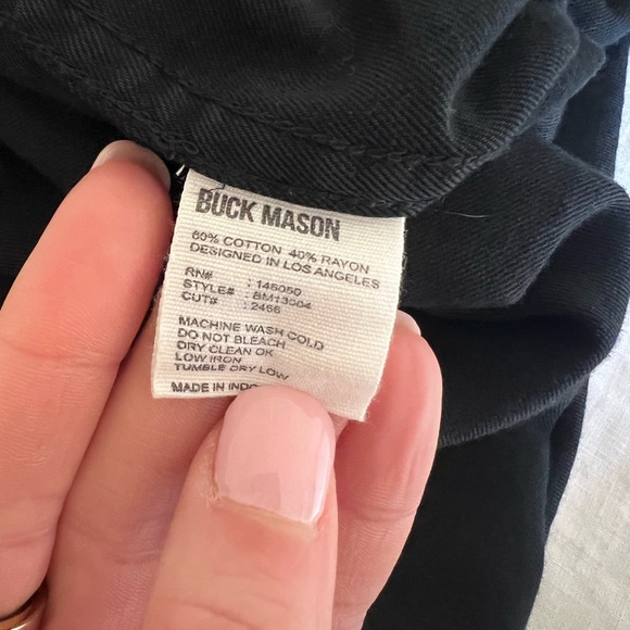 Buck Mason Draped Twill Shirt (Black/Sz Medium) - Picture 5 of 8